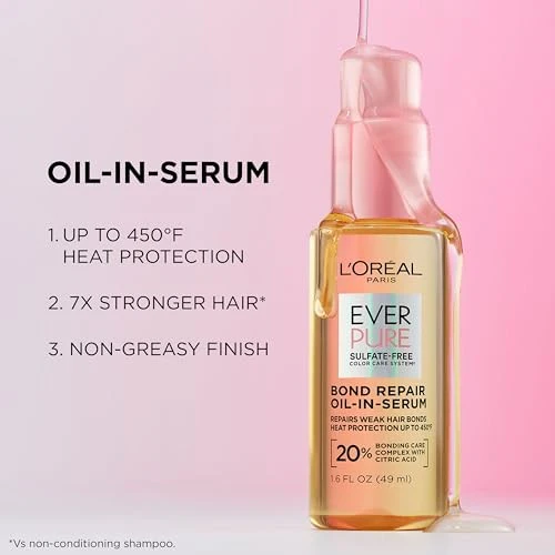 L'Oreal Paris EverPure Bond Repair Hair Oil-in-Serum, 1.6 Fl Oz - Image 6