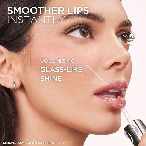 L'Oreal Paris Paradise Plump Ambition Lip Oil Plumping Lip Gloss, Latte Glace 641 - Image 10