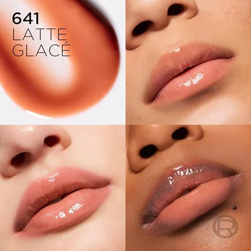L'Oreal Paris Paradise Plump Ambition Lip Oil Plumping Lip Gloss, Latte Glace 641 - Image 3
