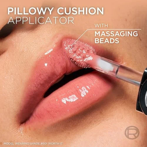 L'Oreal Paris Paradise Plump Ambition Lip Oil Plumping Lip Gloss, Latte Glace 641 - Image 8