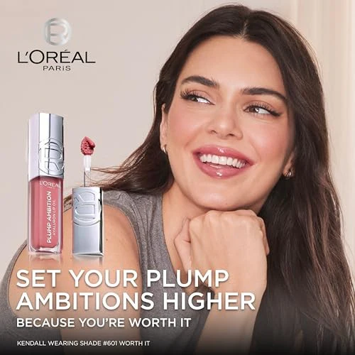 L'Oreal Paris Plump Ambition Hyaluron Lip Oil Plumping Gloss La Nuit Sparkle 0.16 Fl Oz - Image 5