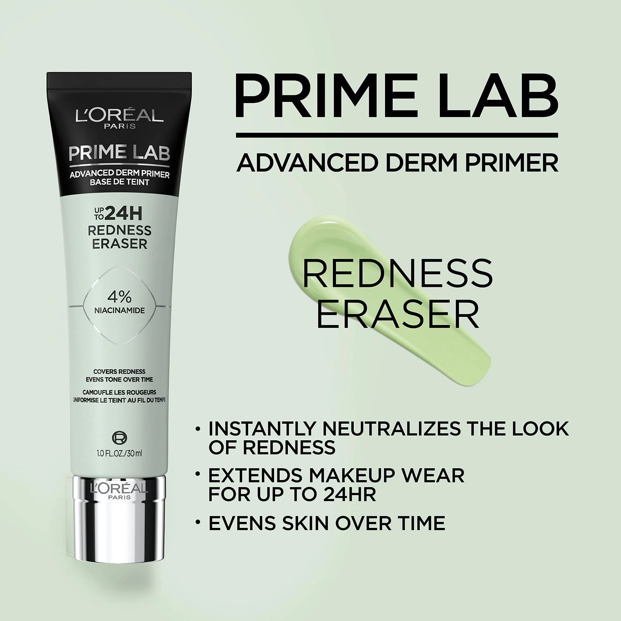 Loreal Paris Prime Lab Up to 24HR Redness Eraser Lotions Primer - Image 2