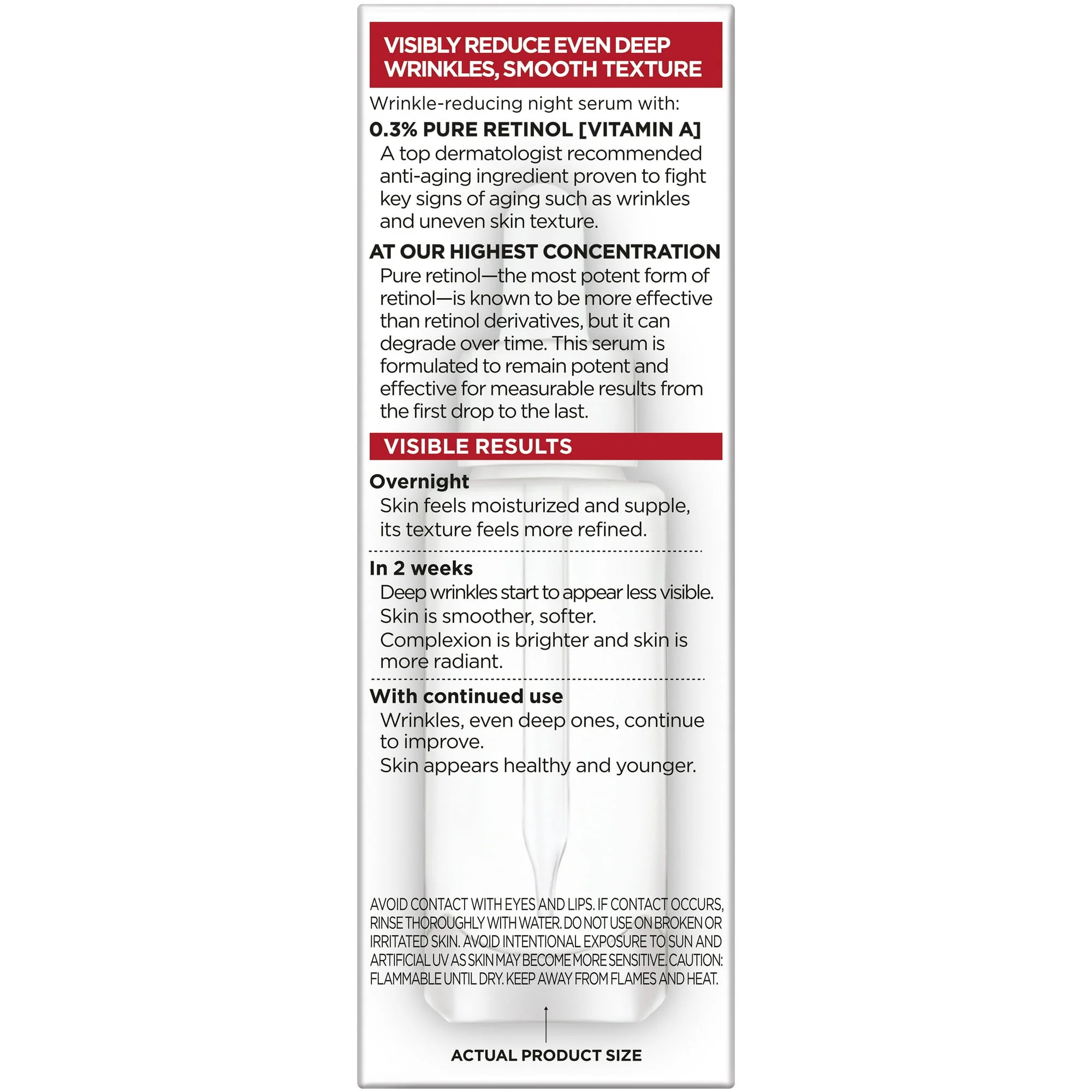 Loreal Paris Revitalift Derm Intensives Night Serum 0.3% Pure Retinol 1oz - Image 2