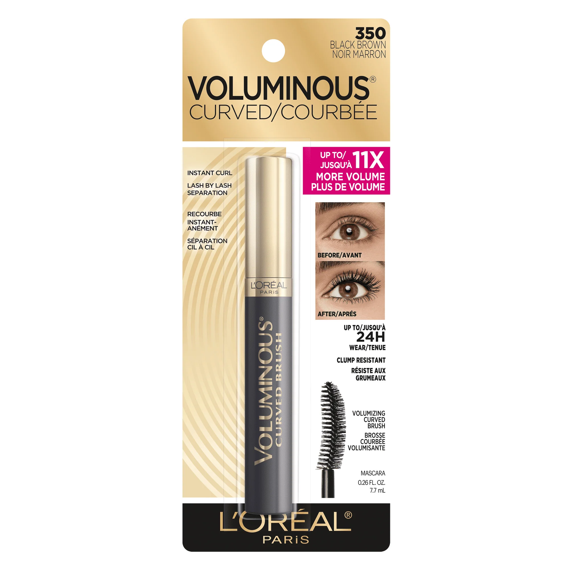 Loreal VVoluminous Original Curved Brush Mascara Black Brown 350