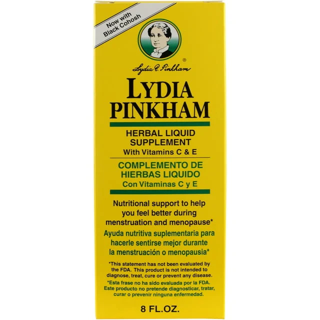 Lydia Pinkham Herbal Liquid Supplement  Vitamin C & E 8 oz