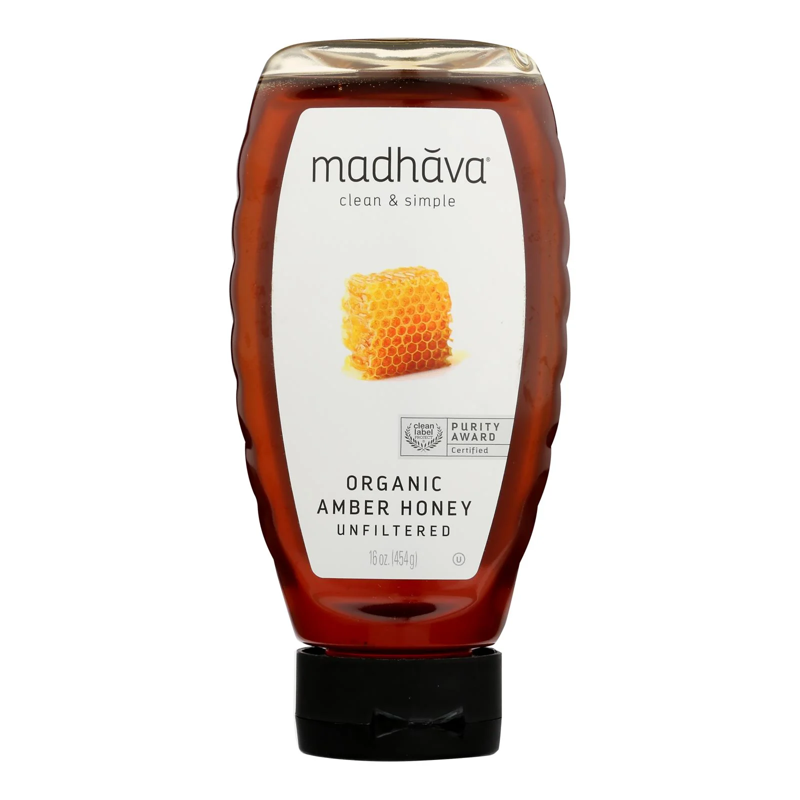 Madhava, Organic Amber Honey, Unfiltered, 16 oz
