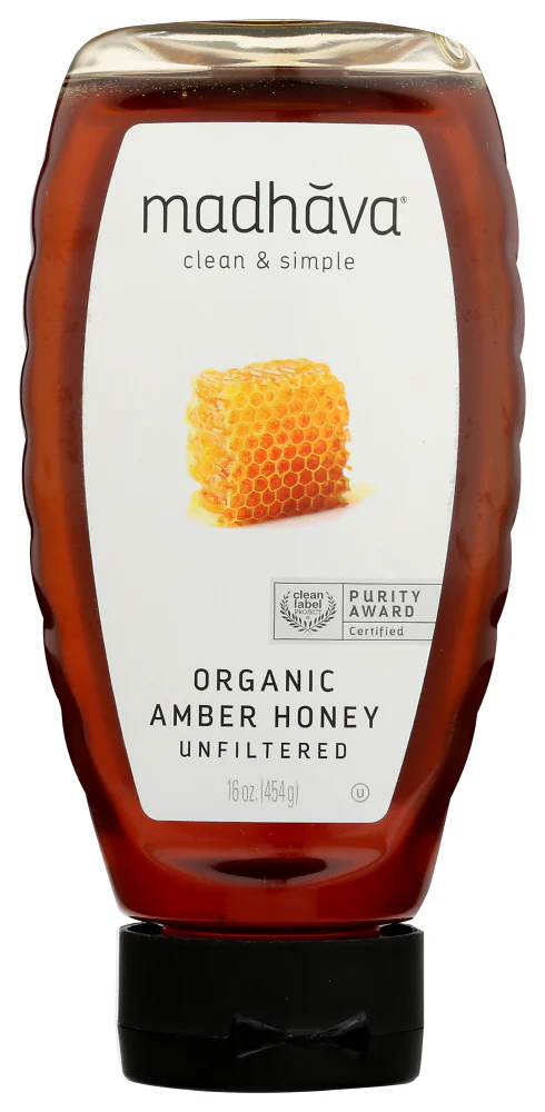 Madhava, Organic Amber Honey, Unfiltered, 16 oz - Image 2