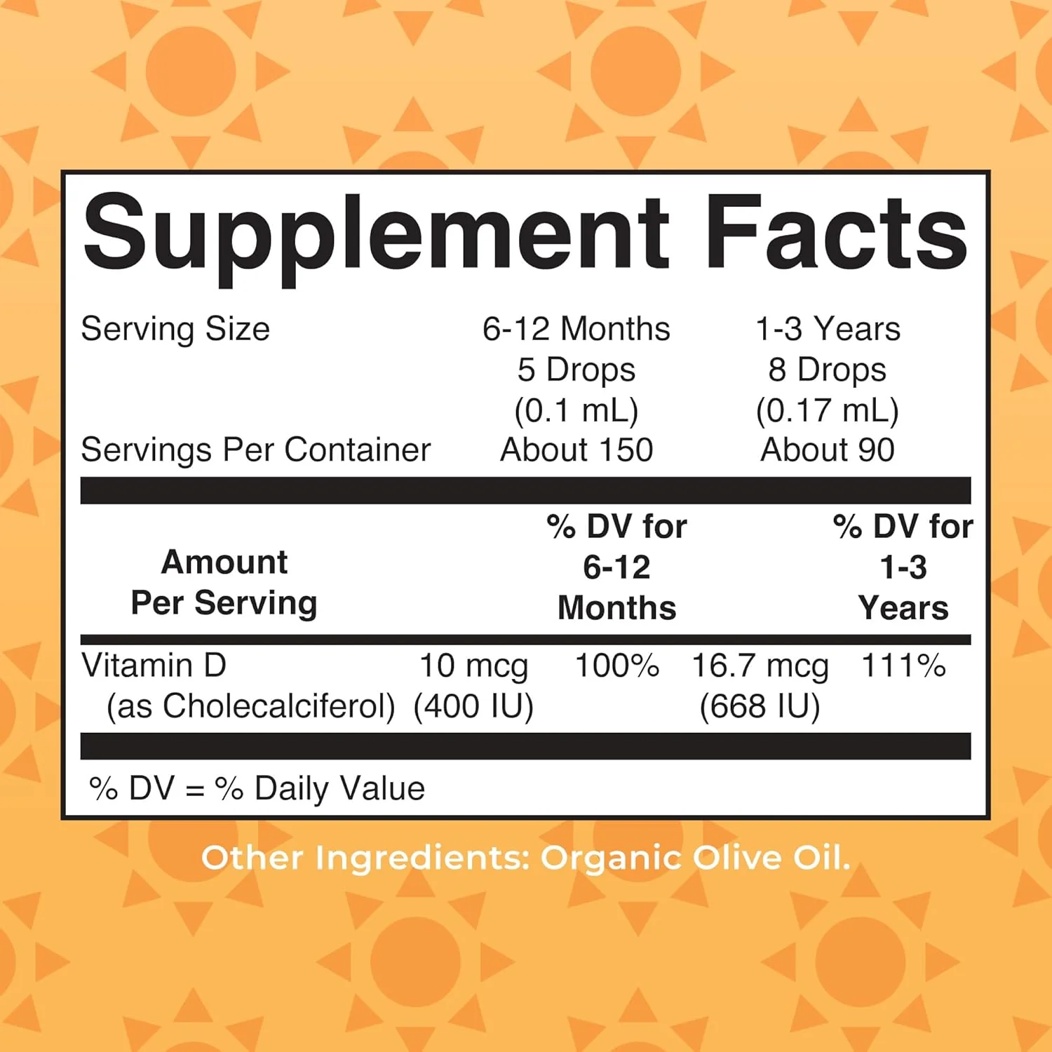 Mary Ruth's Organics USDA Organic Vitamin D Drops | Vitamin D3 Liquid | Sugar Free | Liquid Vitamin D Drops Immune Support for Infants & Toddlers | VIT D3 | Gluten Free | Non-GMO | 90-150 Servings - Image 3
