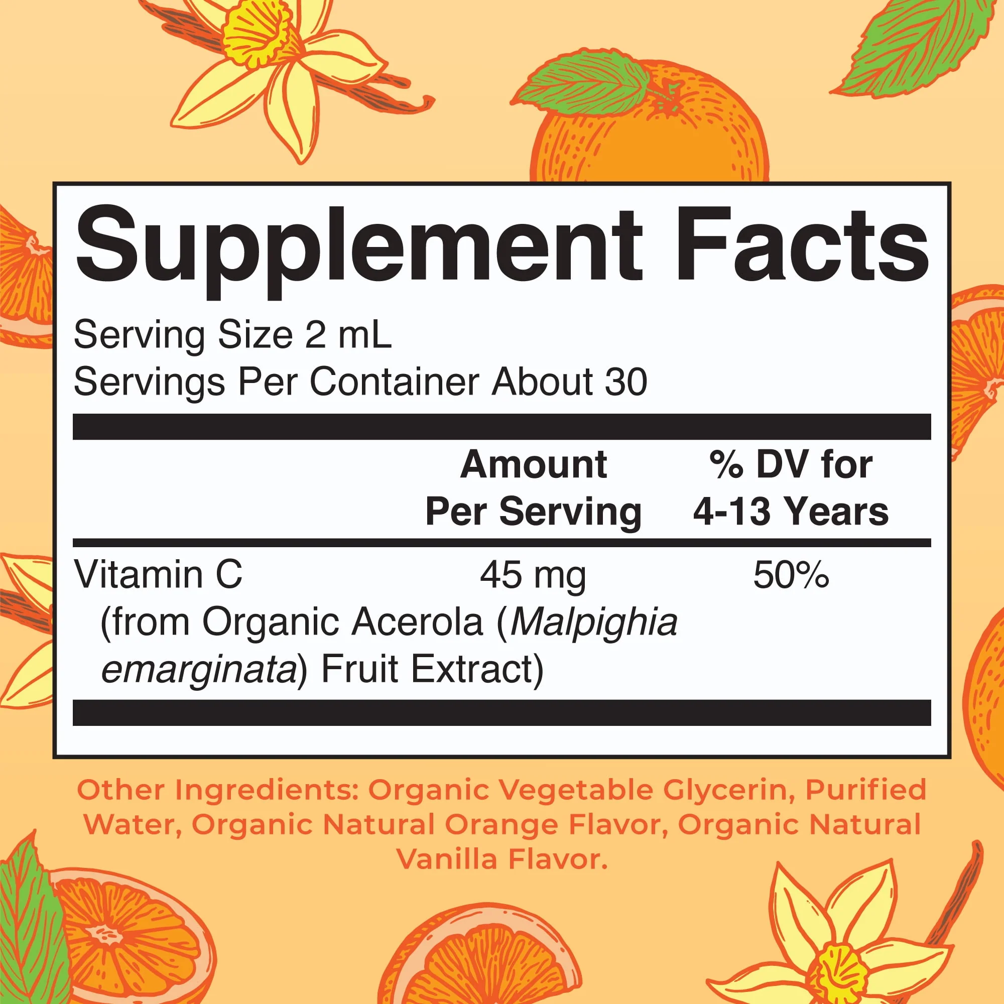 Mary Ruth's Organic Kids Vitamin C Liquid Drops Orange Vanilla 2 Fl Oz - Image 2