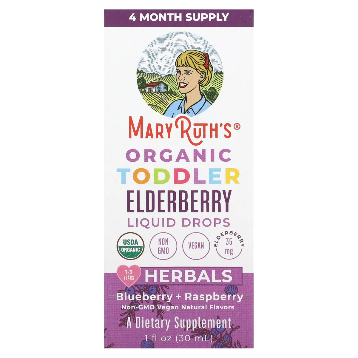 Mary Ruth's Organics Liquid Toddler Vegan Elderberry Drops - 1 fl oz - Image 2