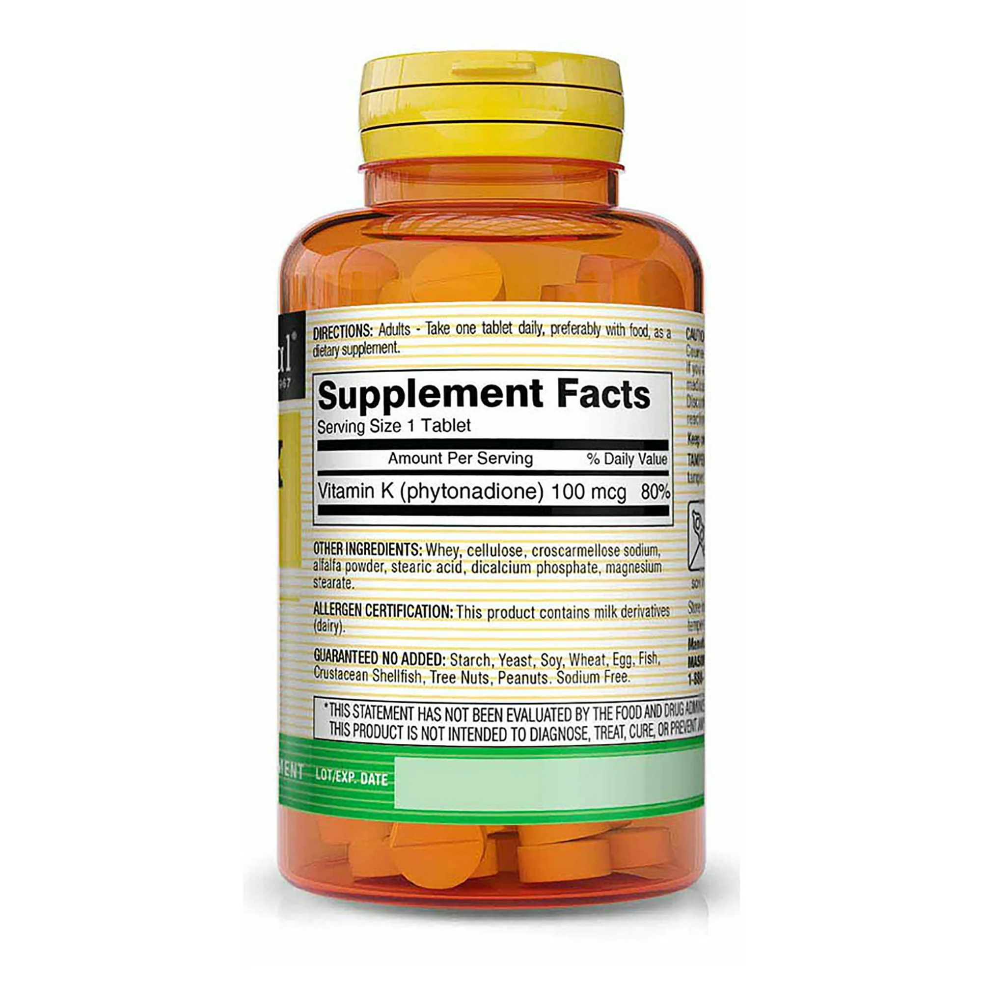 Mason Vitamin K 100mcg Tablets 100ct - Image 2