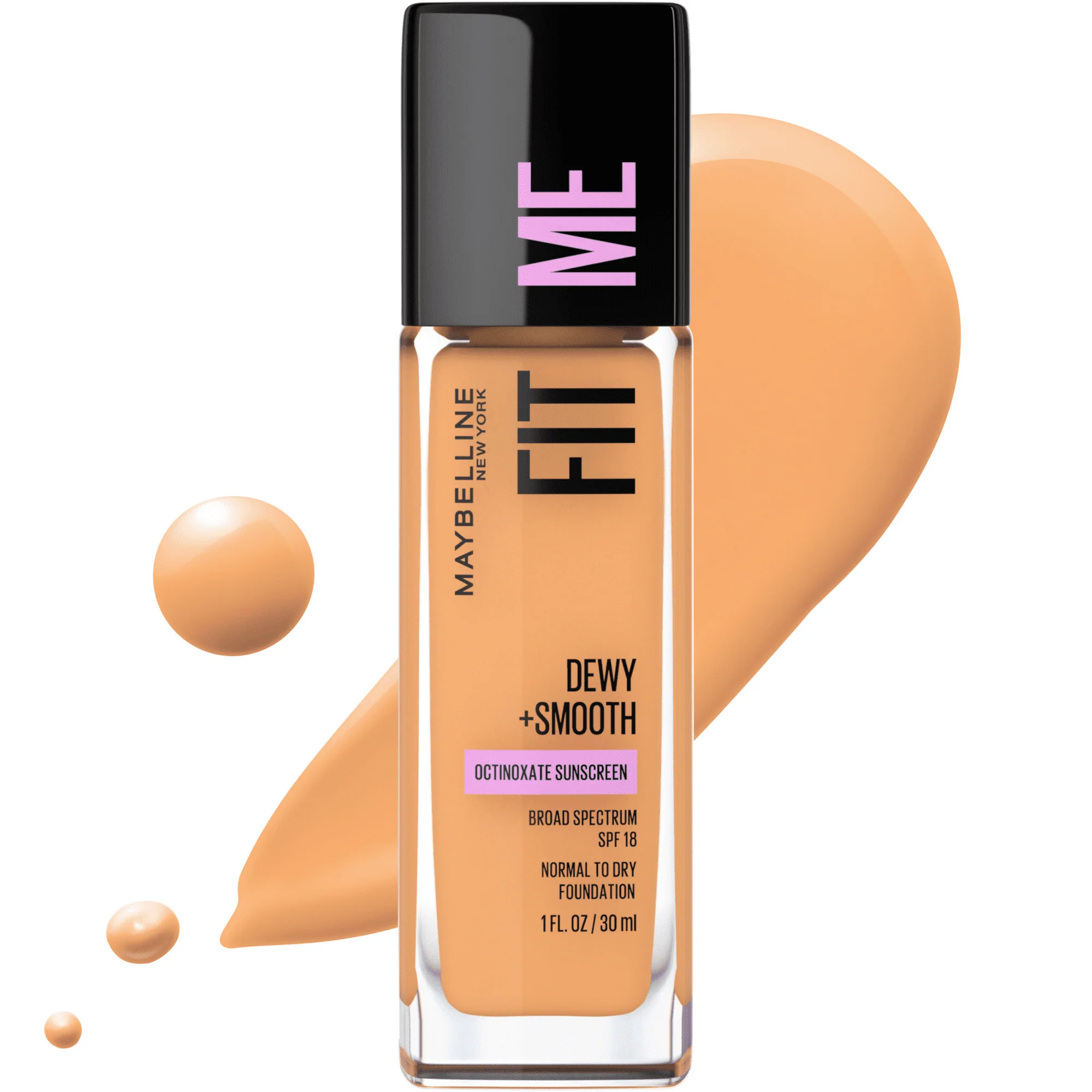 Maybelline Fit Me Dewy and Smooth Liquid Foundation SPF 18 1 fl.oz. - Image 2