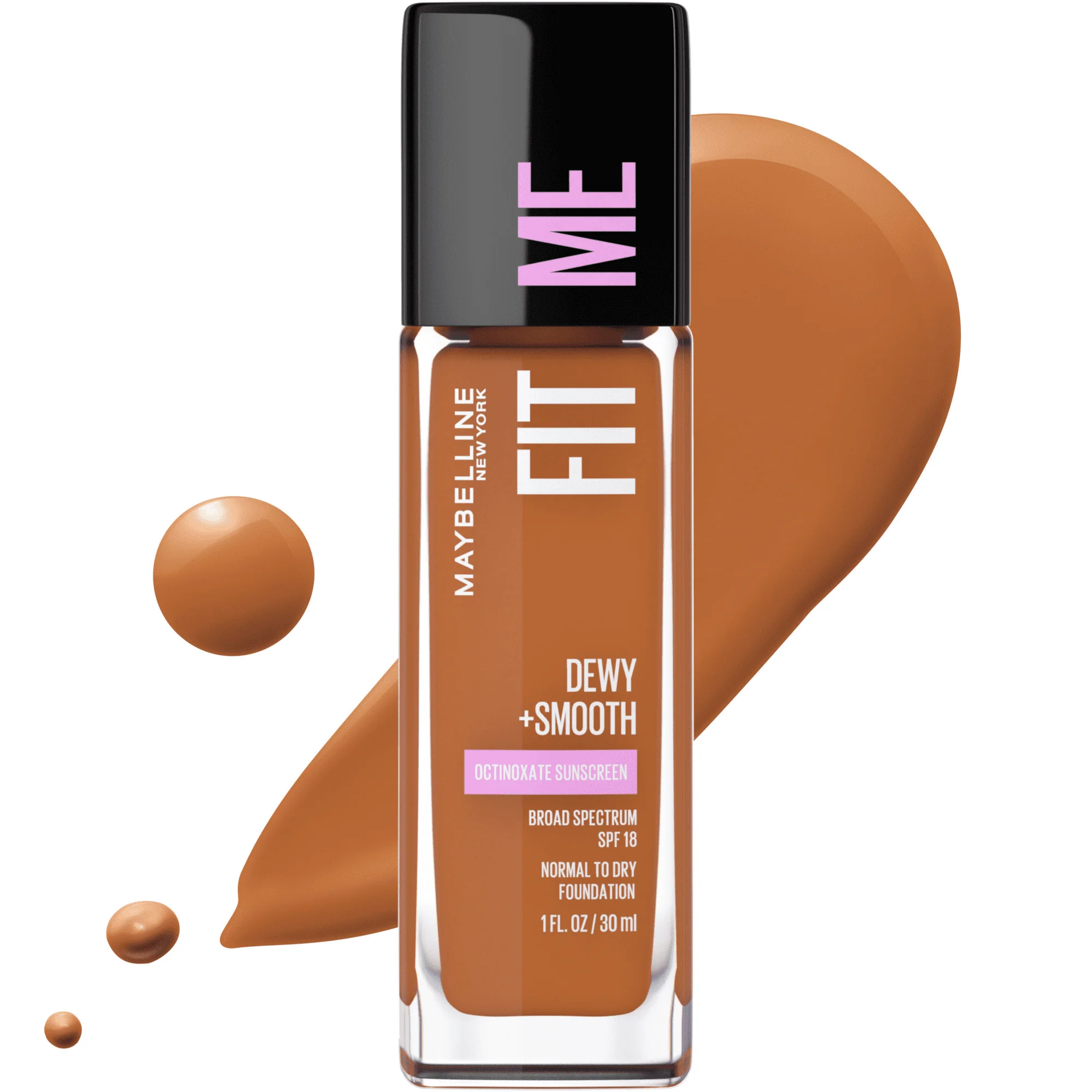 Maybelline Fit Me Dewy and Smooth Liquid Foundation SPF 18 1 fl.oz. - Image 3