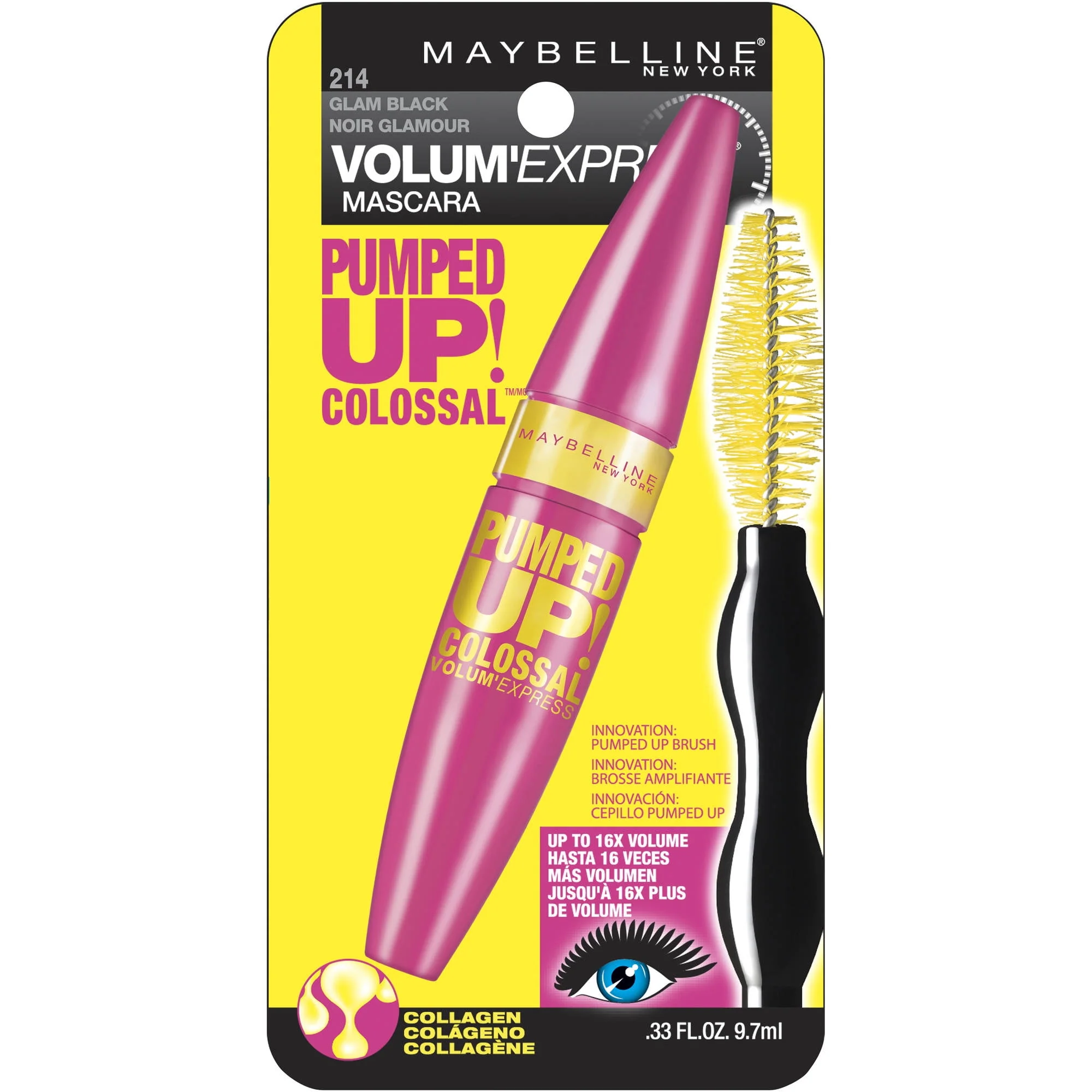 Maybelline Volum Express Pumped Up Colossal Washable Mascara 0.33oz - Image 2