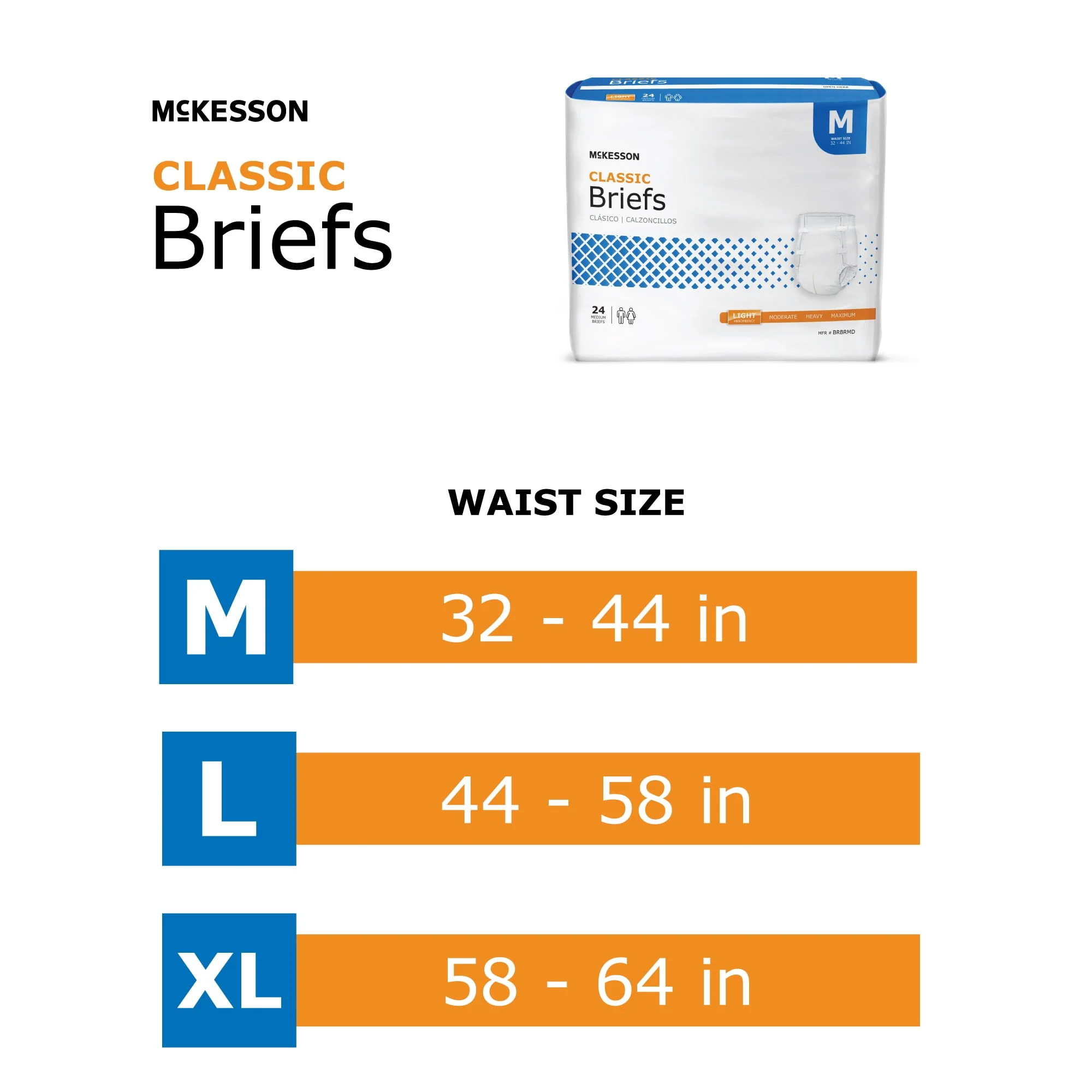 McKesson Classic Briefs Light Absorbency Large 18ct - Image 3