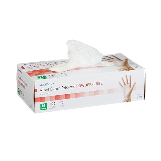 McKesson Powder Free Vinyl Gloves Medium 14116 100ct
