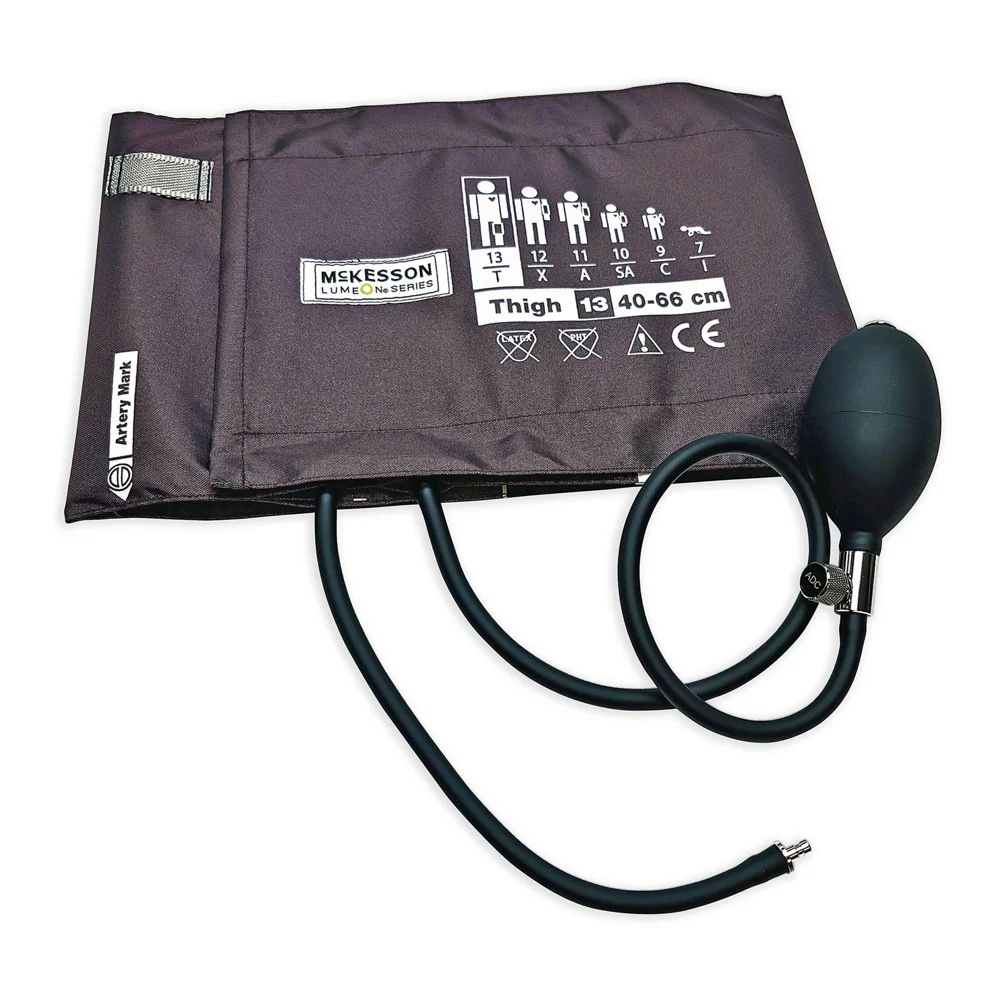 McKesson Lumeon Blood Pressure Cuff and Bulb Nylon Cuff X-Large Cuff Brown 40 - 66 Cm Thigh McKesson Brand 01-865-13TBRGM 1 Count - Image 2