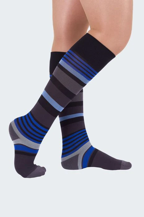 Medi Rejuva 15-20 Black Blue Motley Stripe S Knee High