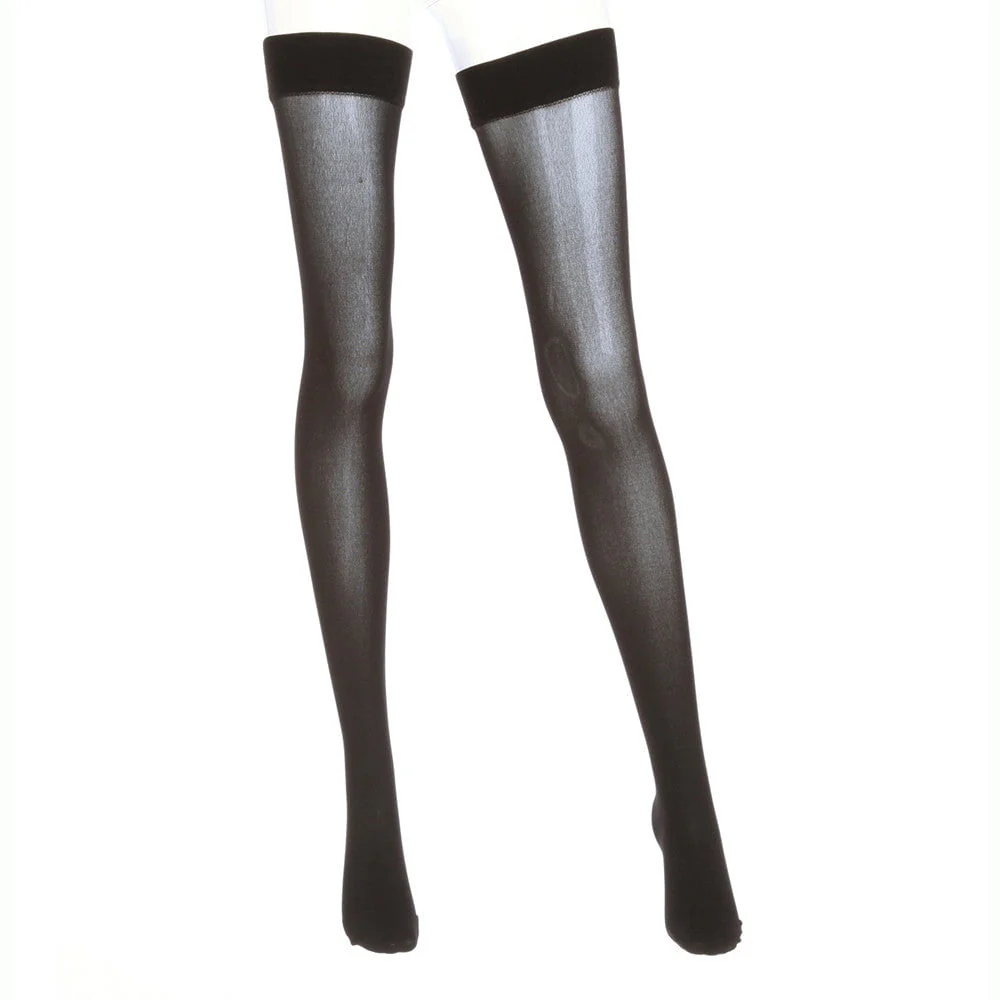 Medi Assure Thigh With Beaded Silicone Top Band 20-30mmHg Closed Toe Black