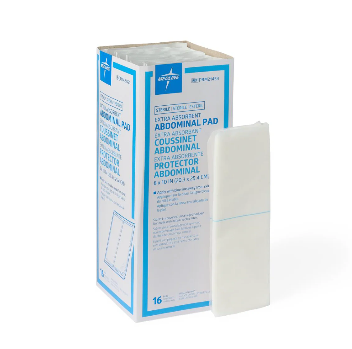 Medline Sterile Abdominal Pads 8" x 10" 18ct NON21454