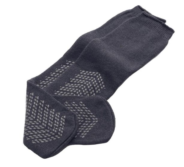 Medline Double-Tread Terrycloth Slippers Gray Bariatric MDT211218