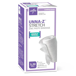 Medline Unna-Z Stretch Zinc Oxide Compression Bandages 3" x 10yd NONUNNAS130H
