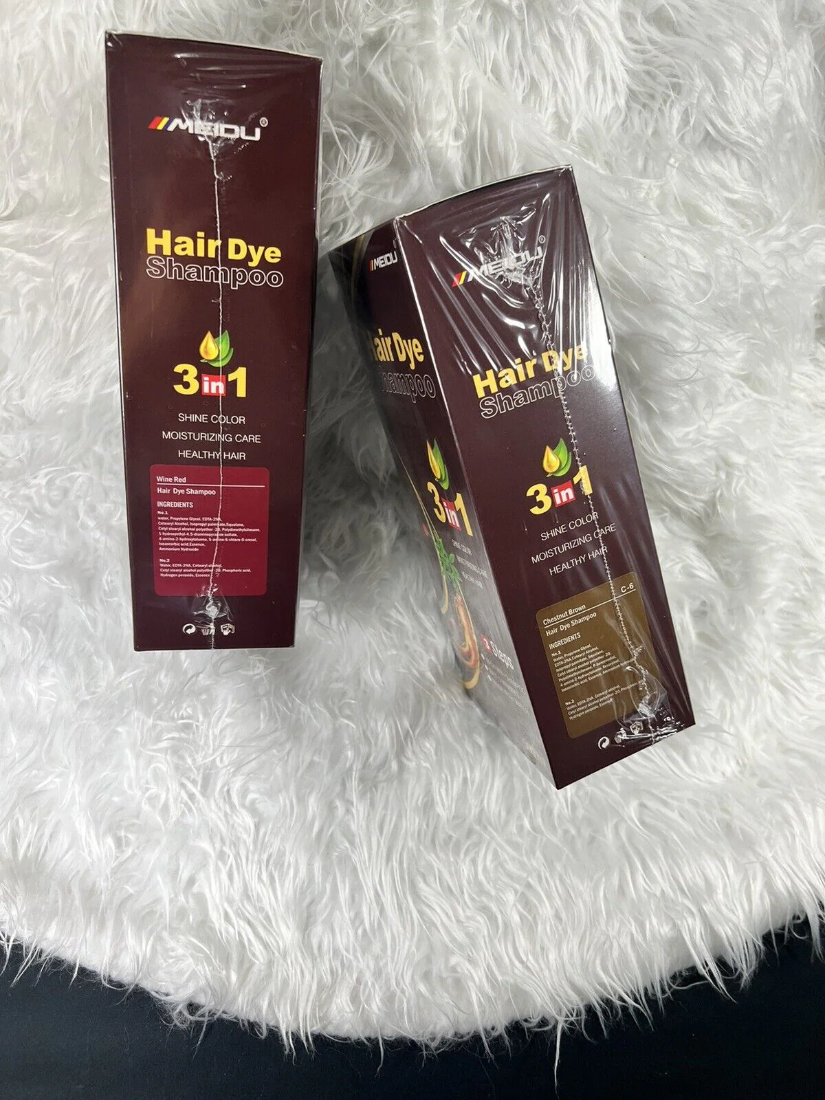 Meidu 3 in 1 Natural Hair Dye Color Shampoo Black 500 ml - Image 12