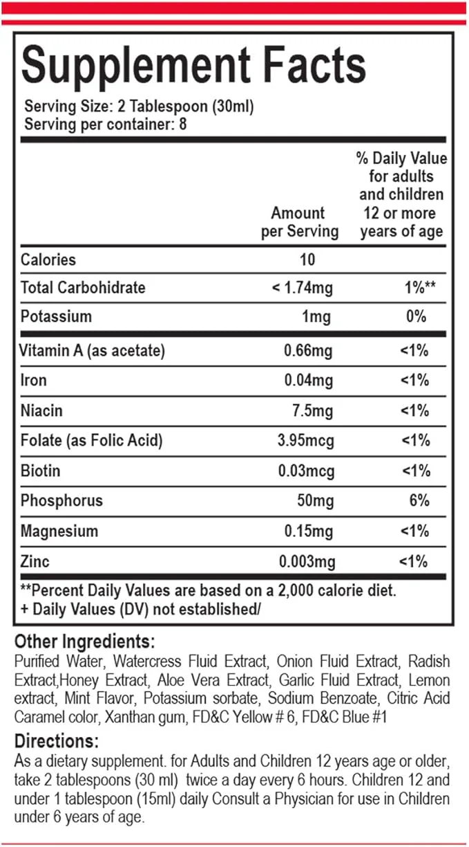 Menper Watercress And Onion Radish & Honey Syrup 8oz - Image 2