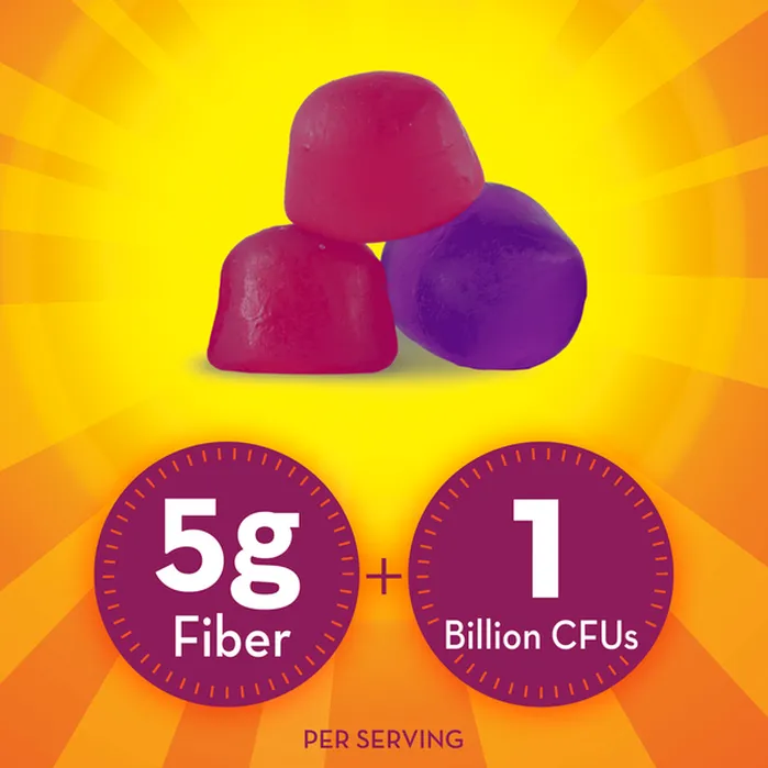 Metamucil Fiber + Probiotic Kiwi & Blackberry No Sugar Gummies 60ct - Image 2