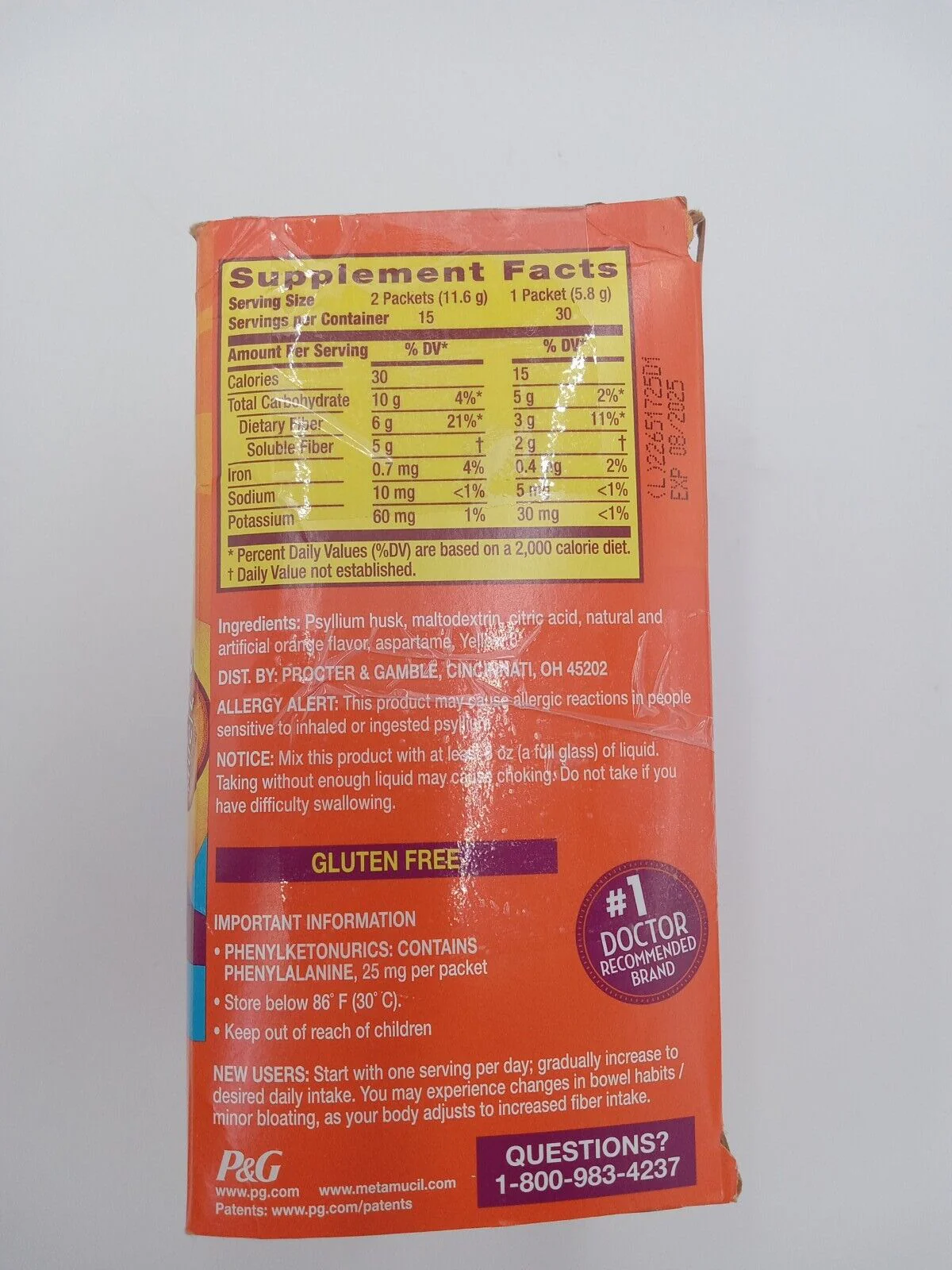 Metamucil Psyllium Fiber Supplement Orange, 30 Sachets - Image 2