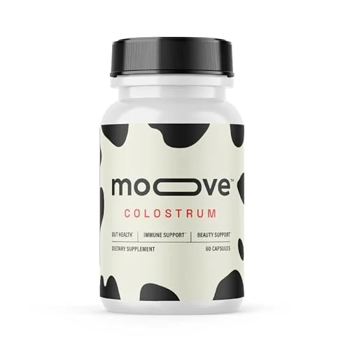 Moove Bovine Colostrum Capsules 1,000mg, Grass-Fed Dutch Cows 60 Capsules