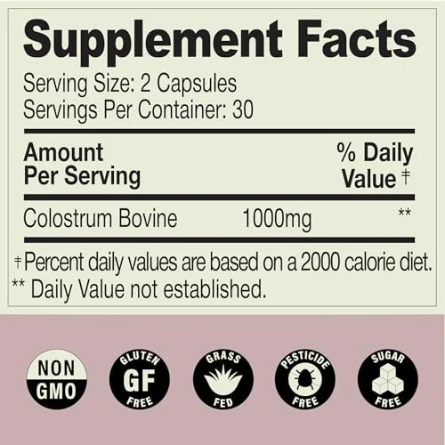 Moove Bovine Colostrum Capsules 1,000mg, Grass-Fed Dutch Cows 60 Capsules - Image 6