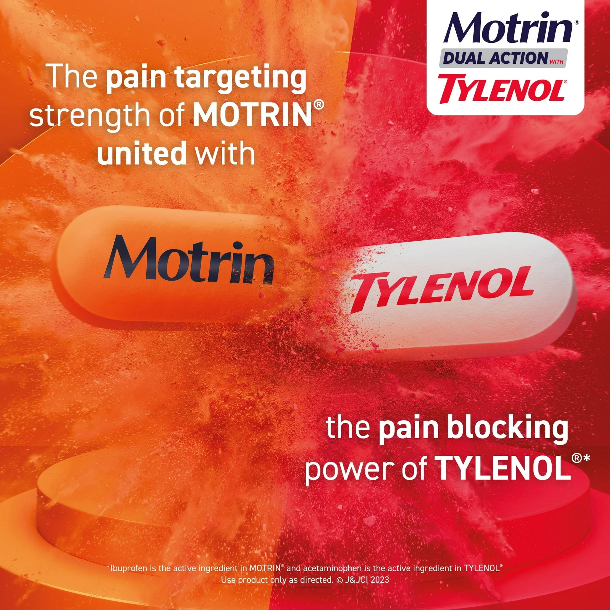 Motrin Dual Action with Tylenol 125mg 20 Tablets - Image 2