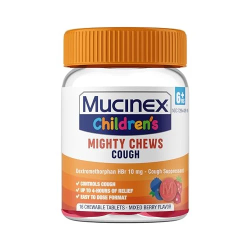 Mucinex Children's Daytime Cough Relief Chews, Mixed Berry, 16 ct - Image 3