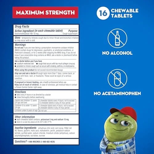Mucinex Children's Daytime Cough Relief Chews, Mixed Berry, 16 ct - Image 6