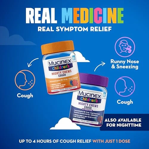 Mucinex Children's Daytime Cough Relief Chews, Mixed Berry, 16 ct - Image 7