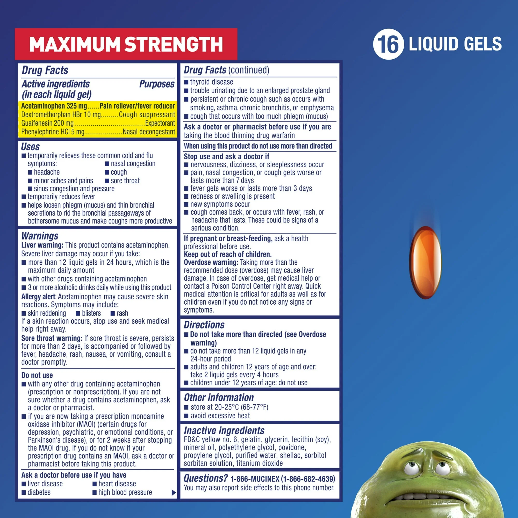 Mucinex Fast-Max Cold and Flu Liquid Gels 16ct - Image 3
