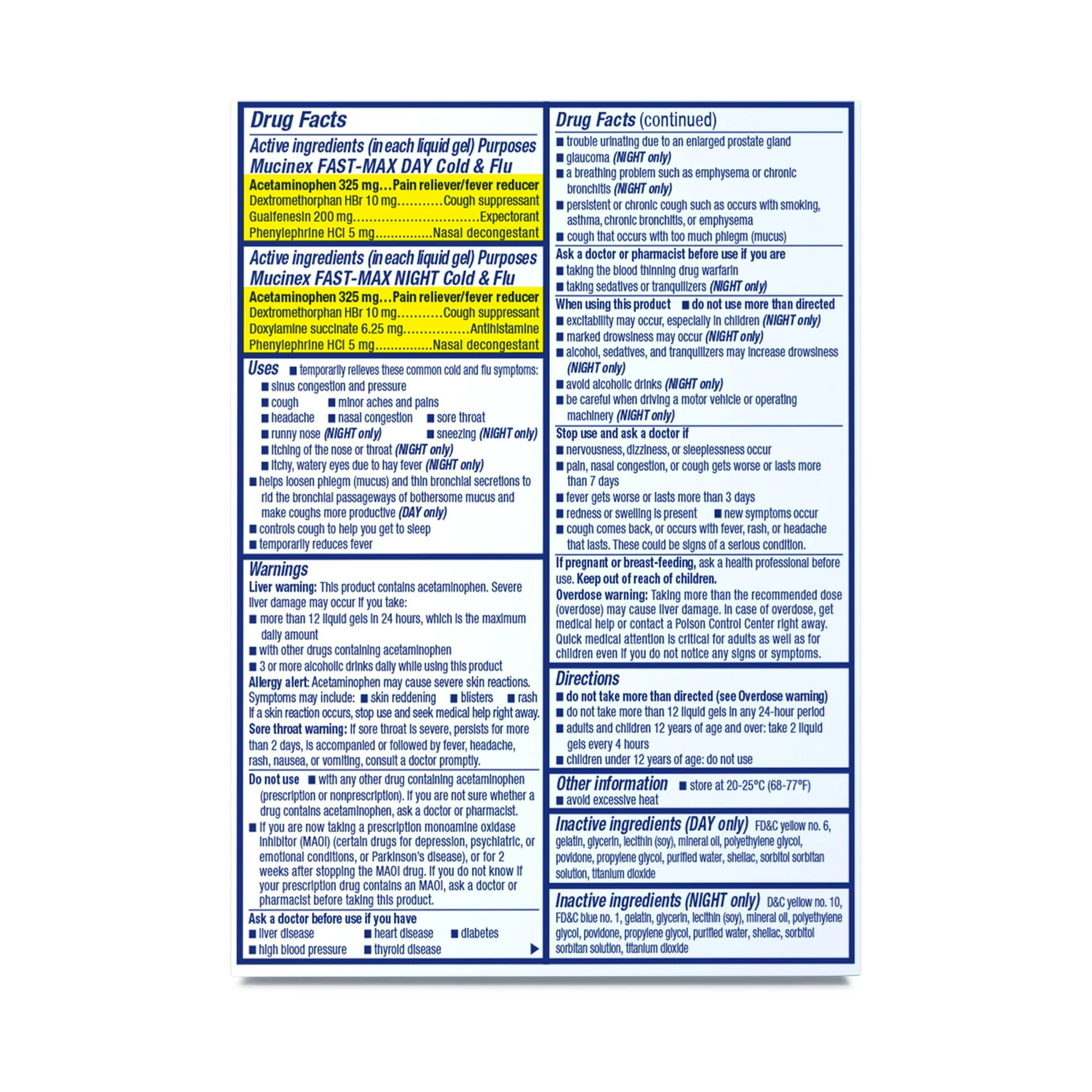 Mucinex Fast-Max Day Cold & Flu & Night 24 Liquidgels - Image 3