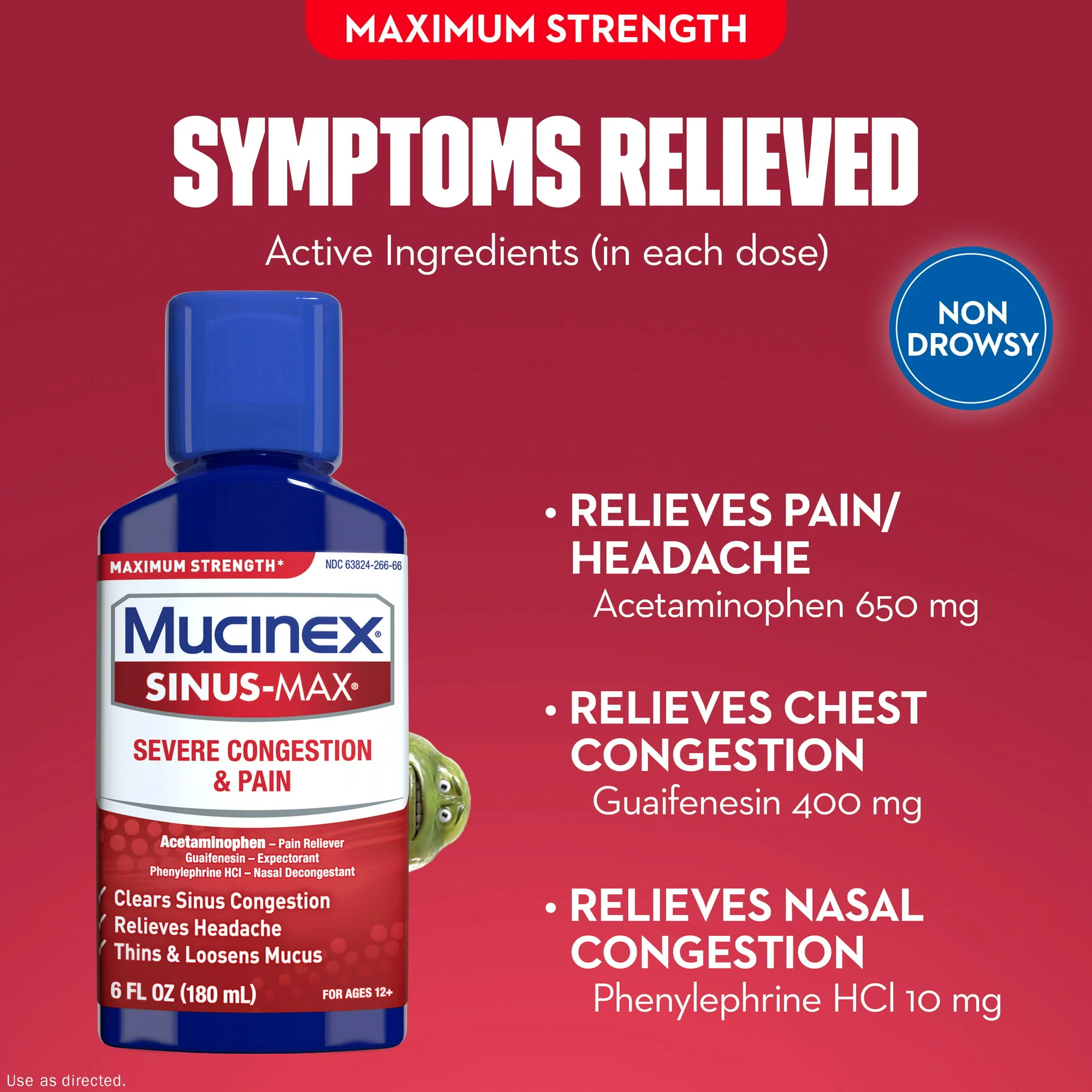 Mucinex Sinus Max Severe Congestion & Pain 6Oz