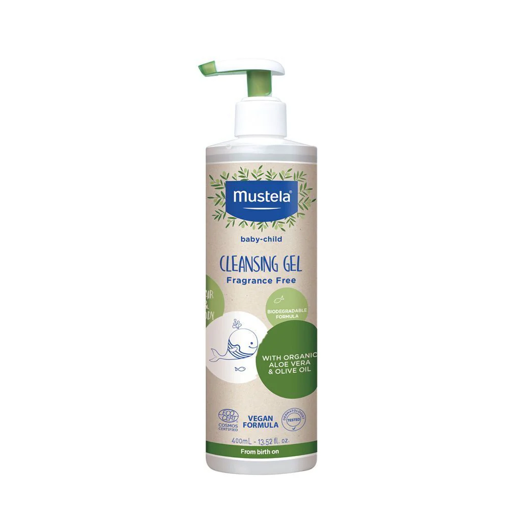MUSTELA CLEANSING GEL WITH ALOE VERA & OLIVE OIL 13.52 Oz