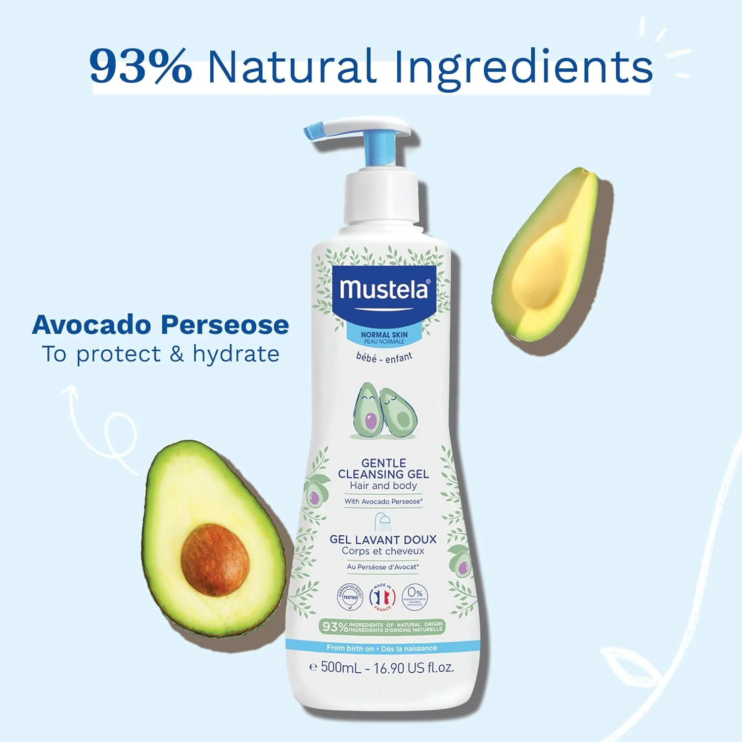 Mustela Gentle Cleansing Gel Avocado 25.35oz - Image 2