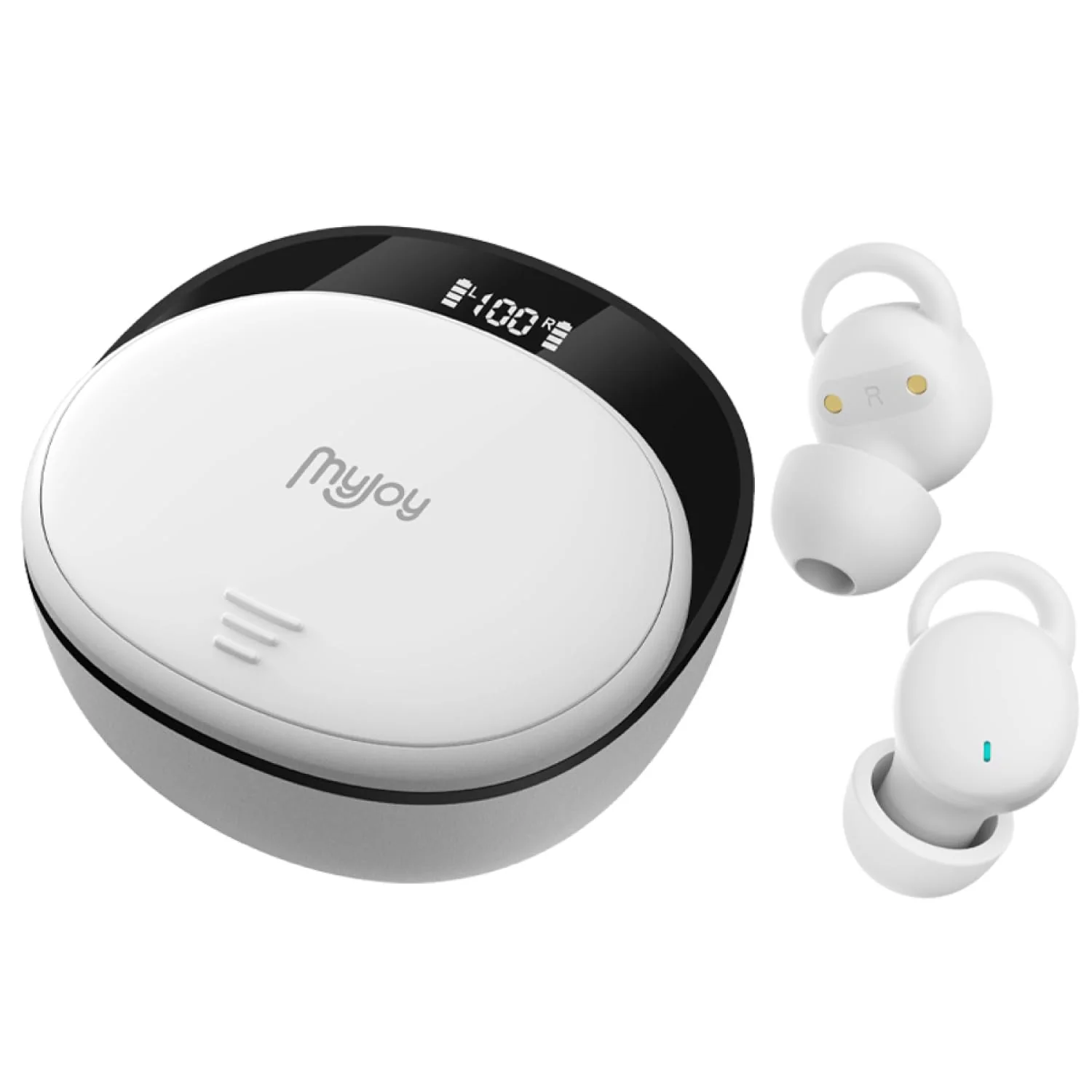 MyJoy My Joy Invisible Wireless Earbuds, Noise-Reducing Earbuds For Sleeping, Meditation, Air Travel, And Sports, IPX5 Sweatproof-rated Headphones, Bluetooth Earbuds, Dual Microphone, 6-Hour Playtime, White