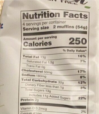 Nate Gluten Free Mini Blueberry Muffins 210 g - Image 2