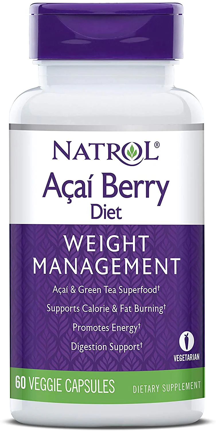 Natrol Acai Berry 1000mg Vegetable 60+15 Capsules