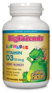 Natural Factors BigFriends Chewable Vitamin D 400 IU