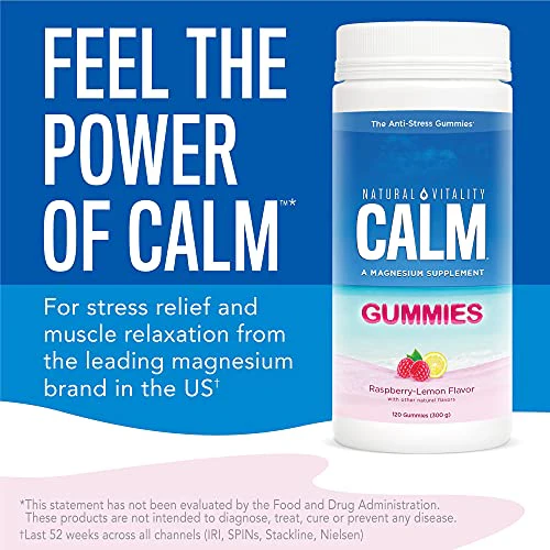 Natural Vitality Vegan Natural Calm Gummies for Stress - Raspberry Lemon - 60ct - Image 4
