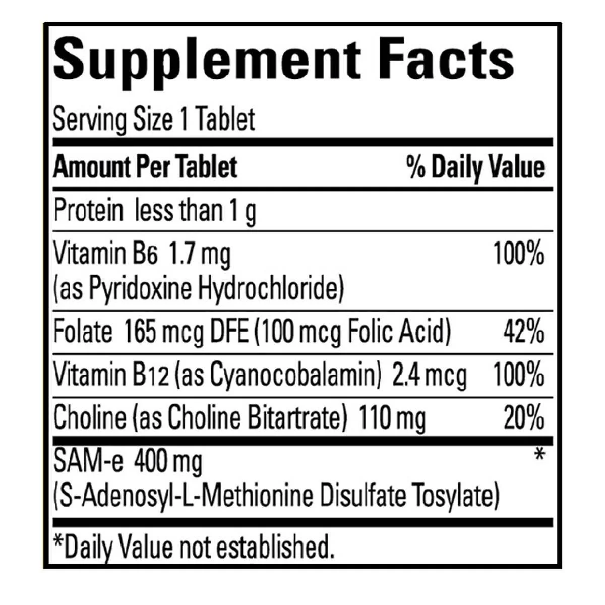 Nature Made Sam-E Advanced + Choline + Vitamin B Tablets 60ct - Image 2