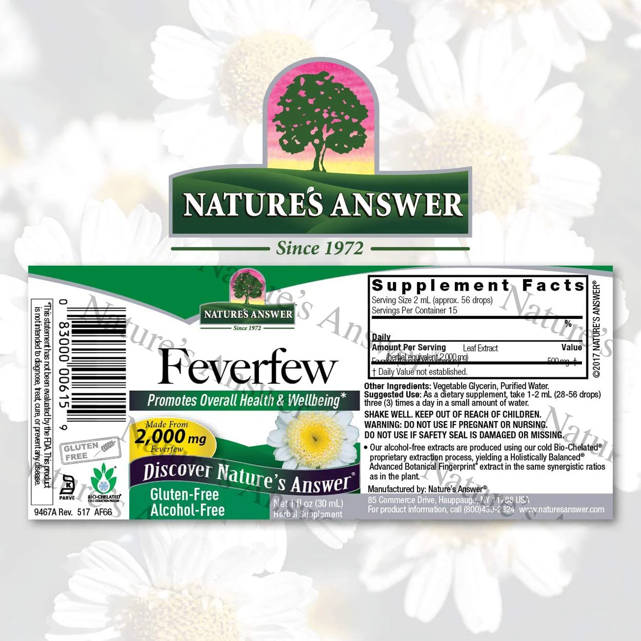 NATURES ANSWER FEVERFEW EXTRACT 1 Oz - Image 2