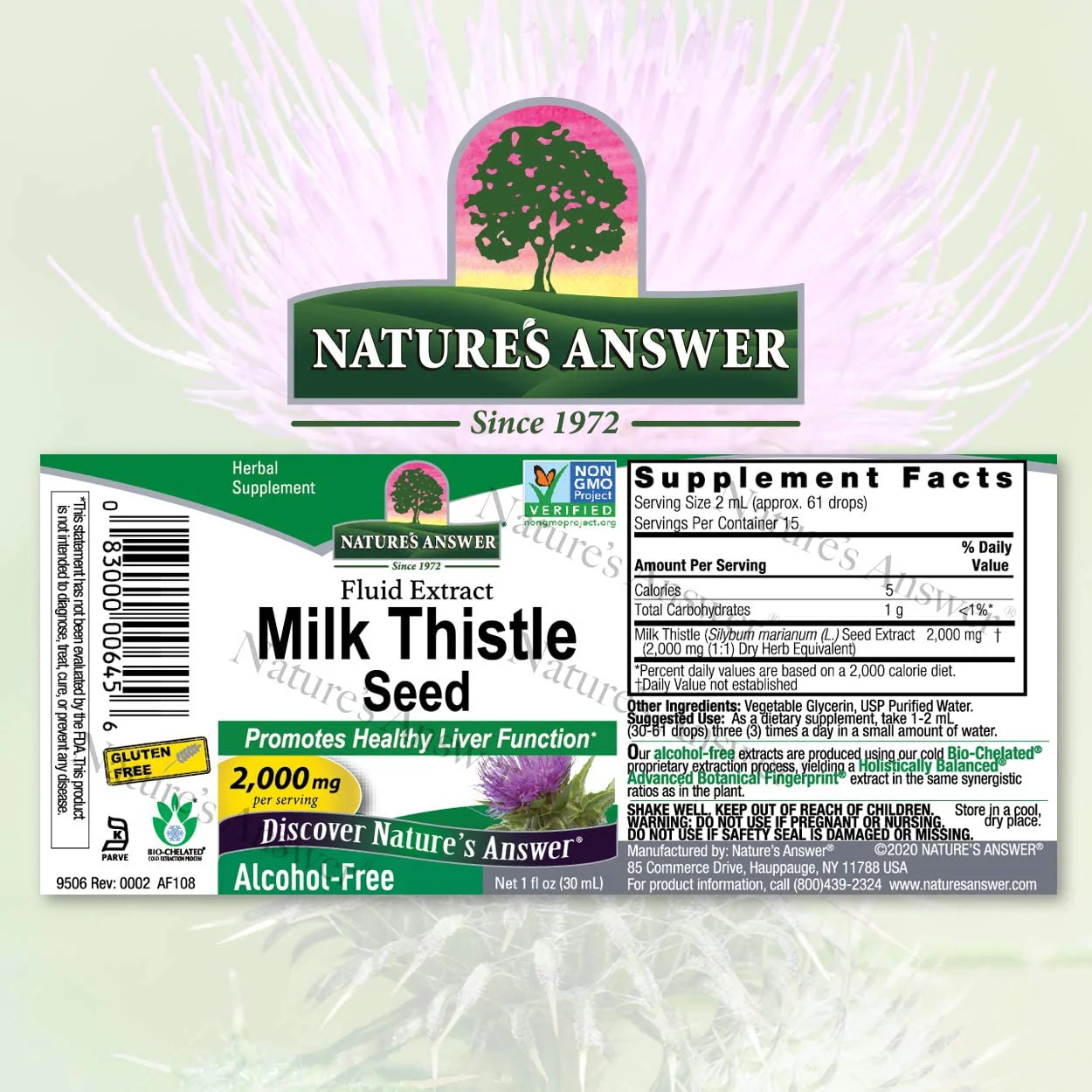 NATURES ANSWER MILK THISTLE  SEED 1 Oz - Image 2