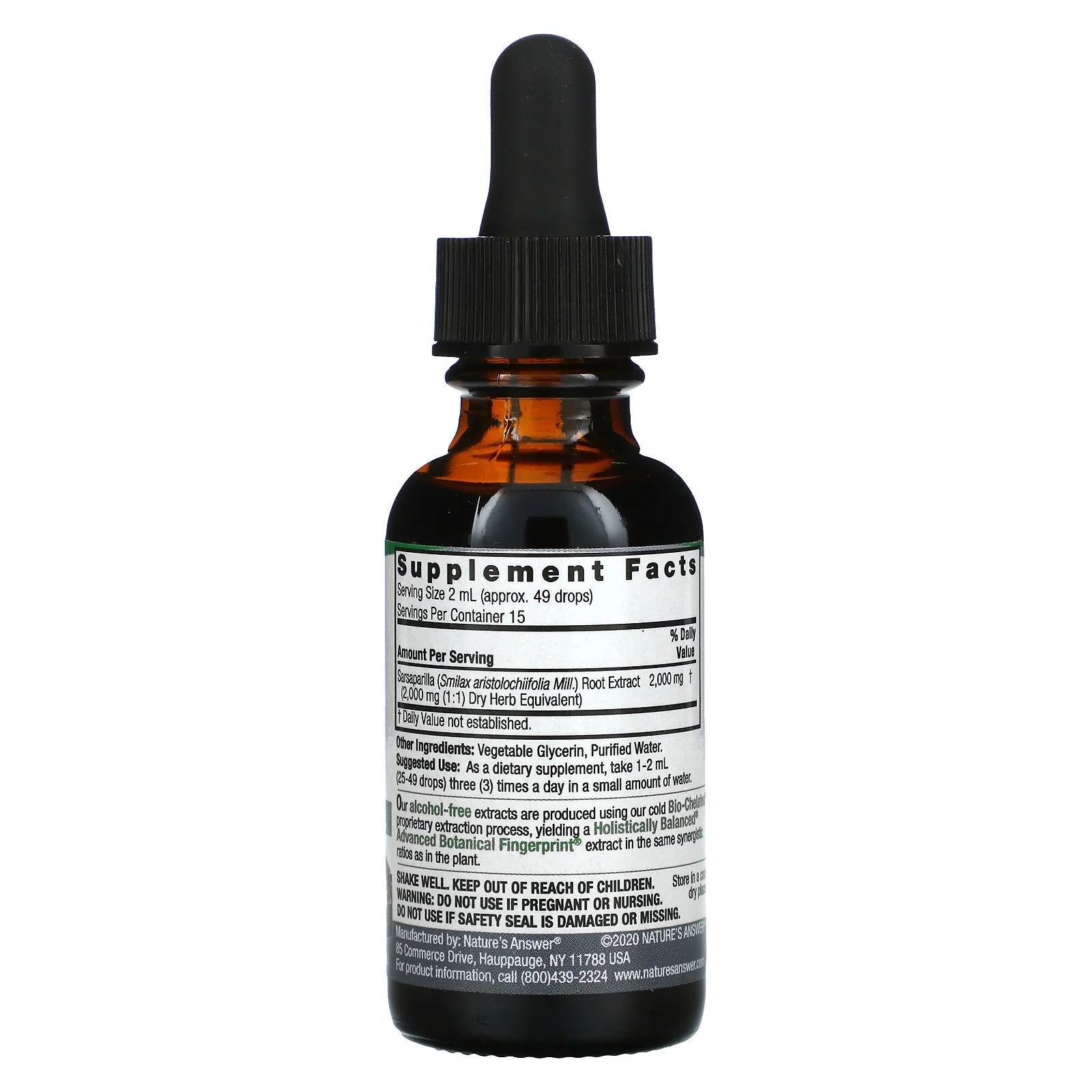 NATURES ANSWER SARSAPARILLA ROOT 1 Oz - Image 2